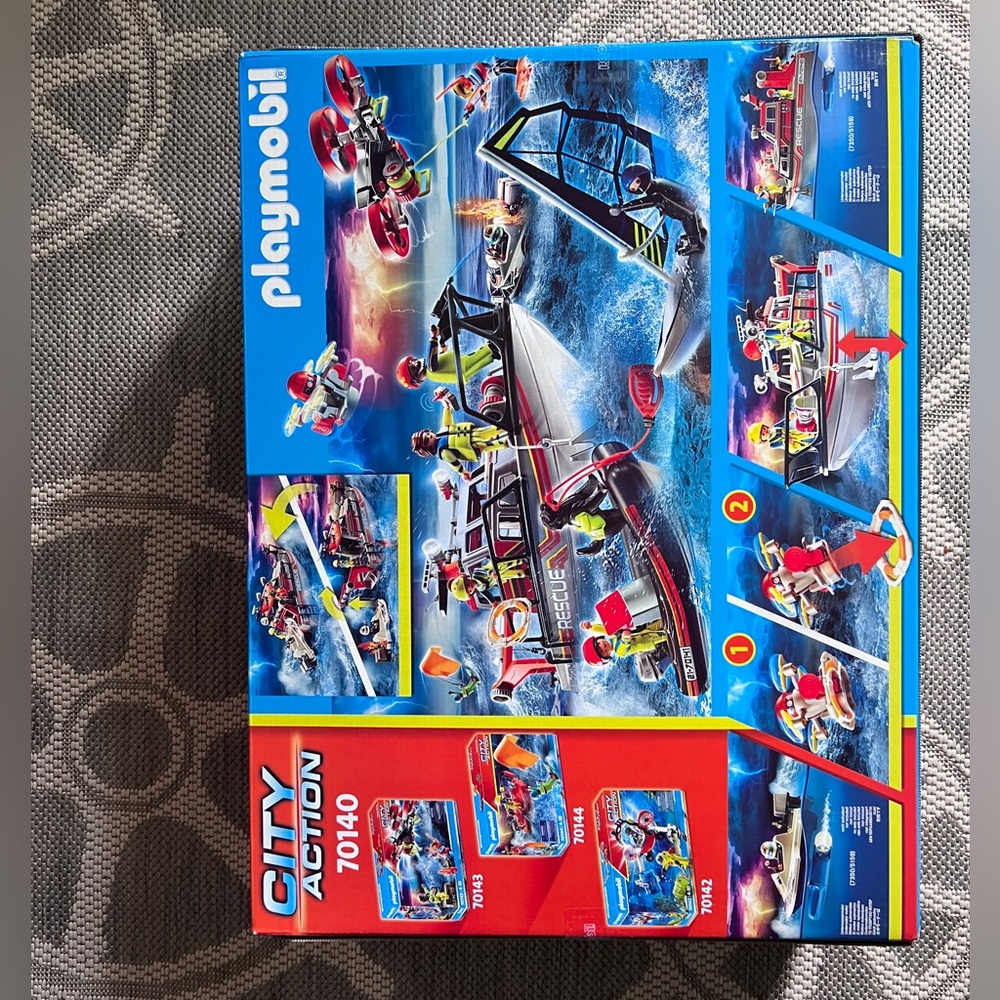 City Action Fire Rescue Boat - Red and Blue